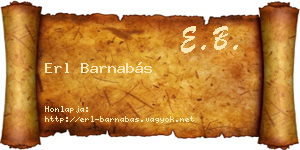 Erl Barnabás névjegykártya